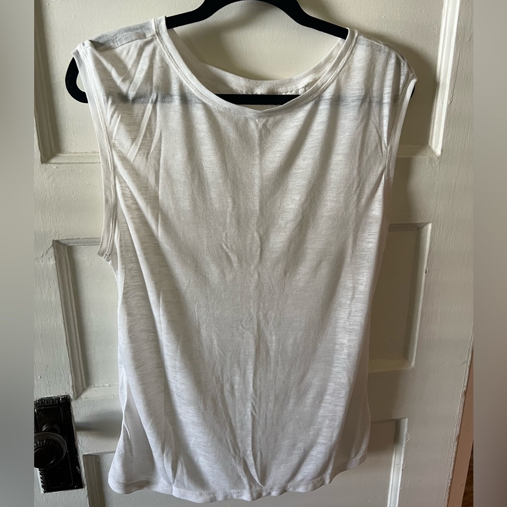 Zella ‘Luna’ convertible tie tee — white, size medium